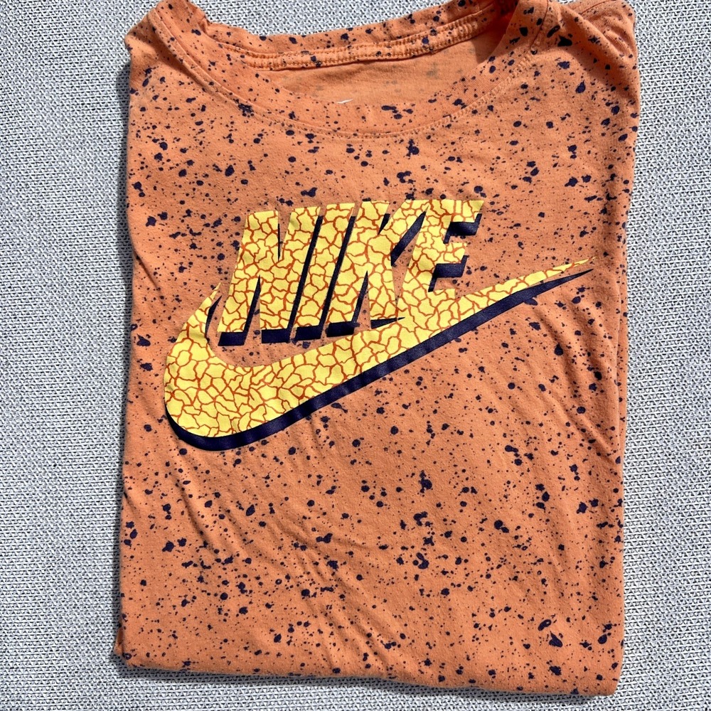 Nike Orange Short Sleeve Tee with Yellow Logo